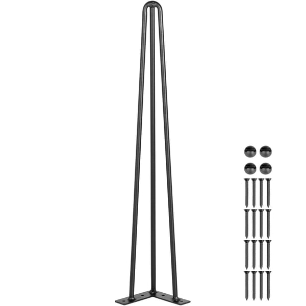 Pöydänjalat, hiusneulamalli, 66 cm, musta, hiiliteräs