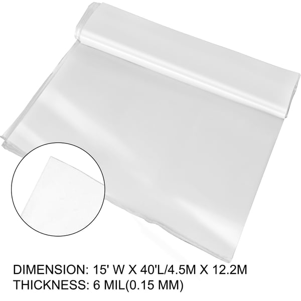 Växthusfilm, 4.5x12.2 m, Klar, Polyetenmaterial