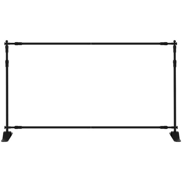 Baggrundsbannerstativ, 244x240 cm, Sort, Justerbar aluminiumsramme