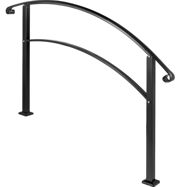 Ledstång, Utomhustrappa Räcke, 62.5x120.5x106 cm, Svart, Smidesjärn