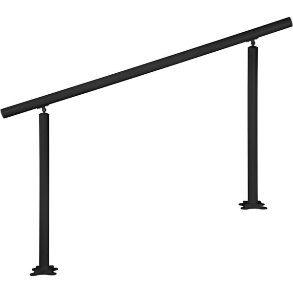 Trappegelænder-sæt, 152,8x91 cm, Sort, Aluminium