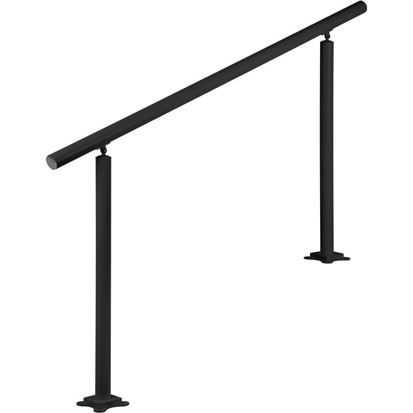 Trappegelænder-sæt, 152,8x91 cm, Sort, Aluminium