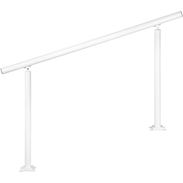 Trappegelænder-sæt, 152,8x91 cm, Hvid, Aluminium