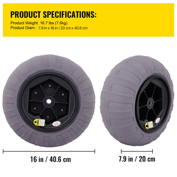 Strandballonghjul, 40.6x20 cm, 2-pack, TPU