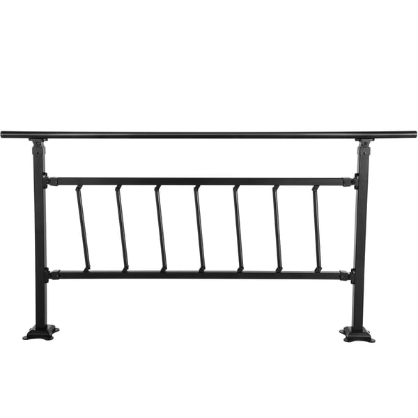 Udendørs trappegelænder, smedejern, 83,5x172,5 cm, sort Udendørs trappegelænder, smedejern, 83,5x172,5 cm, sort