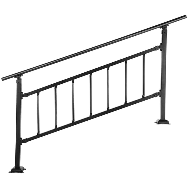 Udendørs trappegelænder, smedejern, 83,5x172,5 cm, sort