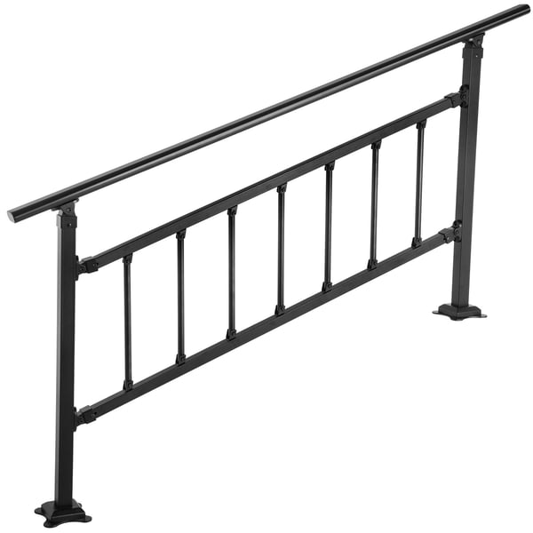 Udendørs trappegelænder, smedejern, 83,5x172,5 cm, sort