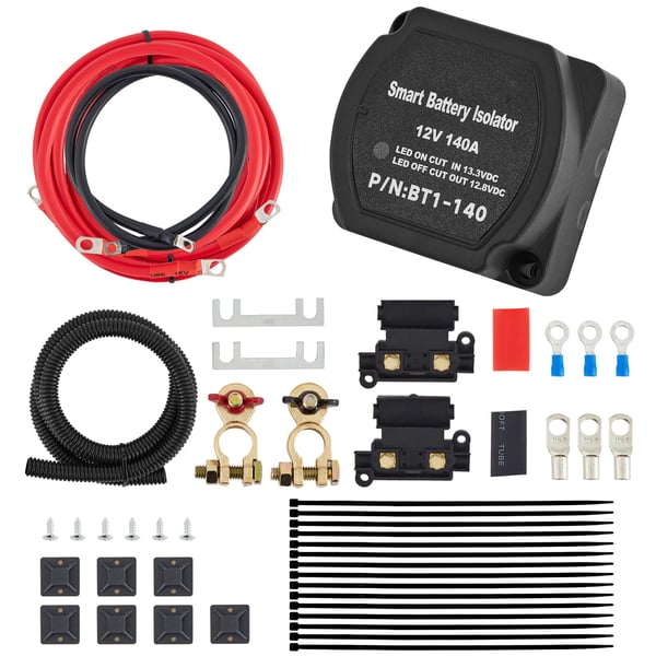 Split Charge Reläkit, Dubbla Batteriavskiljare 6.8x5.4x6.8 cm, 12V, Plast