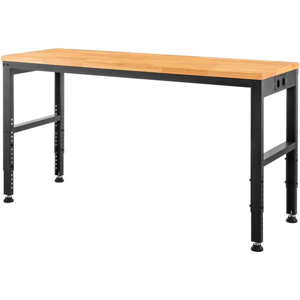 Työpöytä, Säädettävä korkeus, 183x64x72-97 cm, Ruskea, Kovapuinen kansi