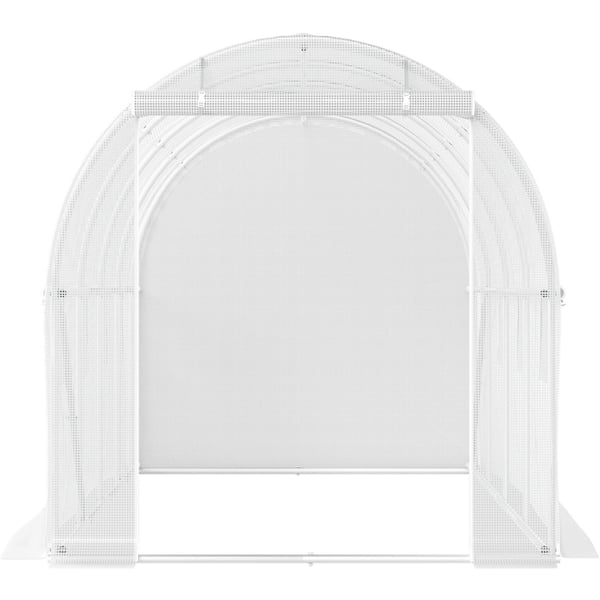 Drivhus, Gå-ind Tunnel 457,2x198,12x213,4 cm, Hvid, Galvaniseret Stål