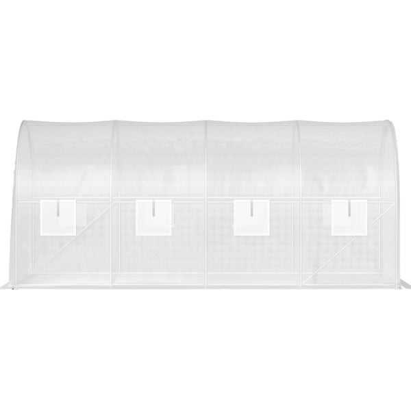 Drivhus, Gå-ind Tunnel 457,2x198,12x213,4 cm, Hvid, Galvaniseret Stål