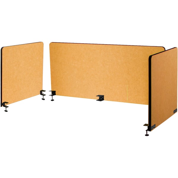 Pöytäjakaja, 152x61 cm ja 61x61 cm, keltainen, akustinen paneeli Pöytäjakaja, 152x61 cm ja 61x61 cm, keltainen, akustinen paneeli