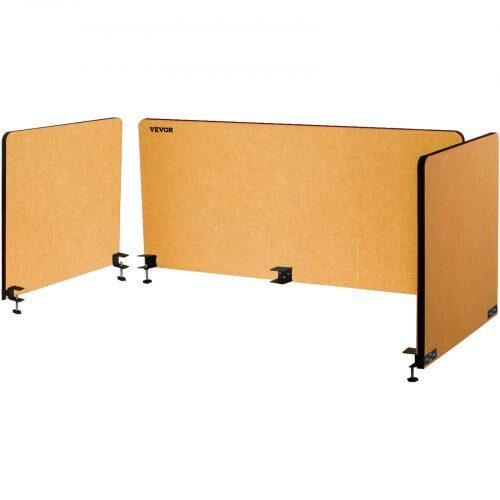 Bordskærm, 152x61 cm og 61x61 cm, Gul, Akustikpanel