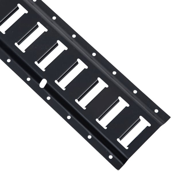 Surringsskinnesæt, 30-delt E-Track sæt 152,4 cm, Sort, Stål