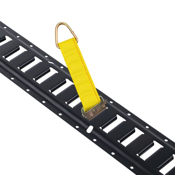 Surringsskinnesæt, 30-delt E-Track sæt 152,4 cm, Sort, Stål