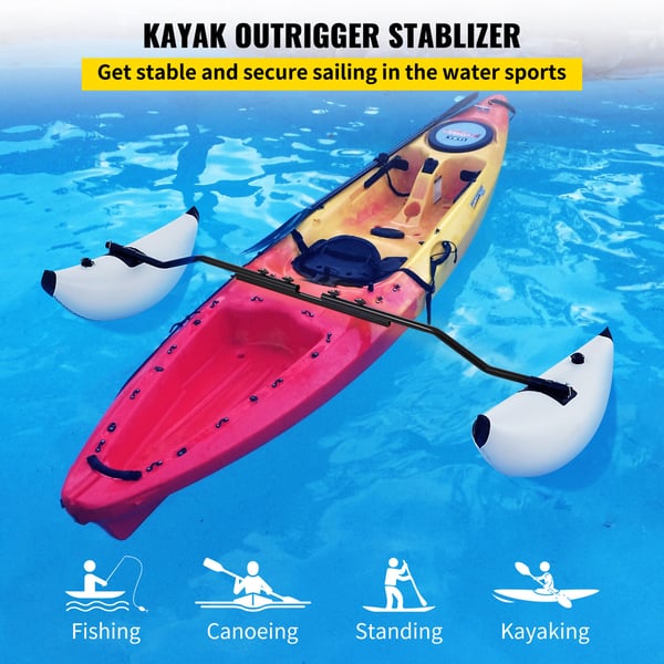 Kajakudrigger stabilisator, 90x36 cm, PVC, oppustelig, justerbar