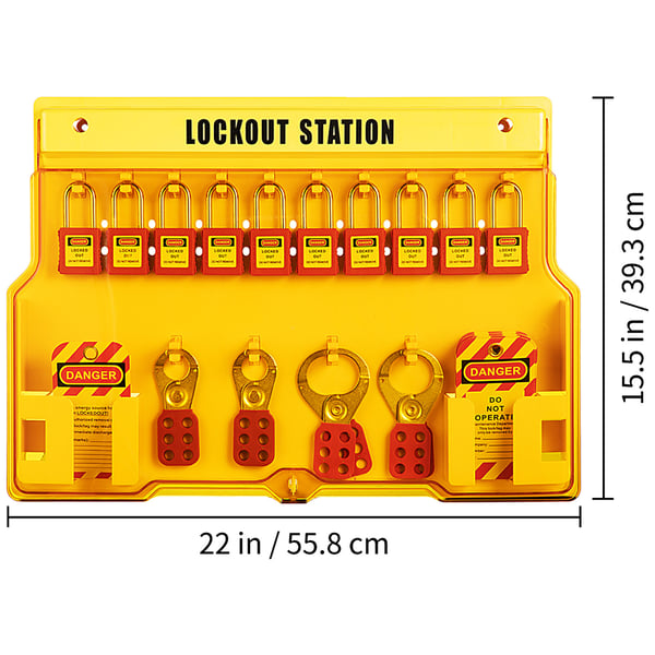 Lukkout-tagout-sarja, 58-osainen sähkötyöturvallisuuspaketti, 39,4x55,9 cm