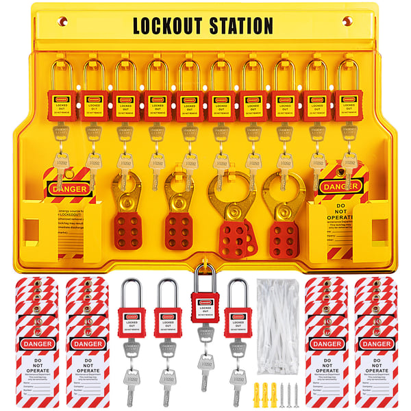 Lukkout-tagout-sarja, 58-osainen sähkötyöturvallisuuspaketti, 39,4x55,9 cm