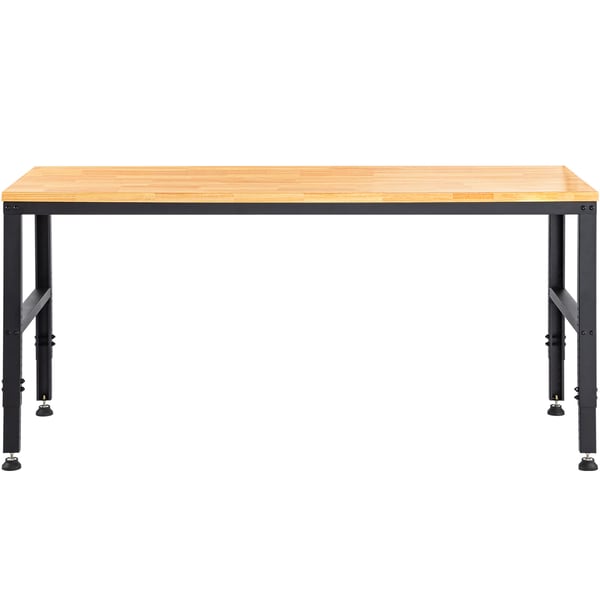 Työpöytä, 135x46x97 cm, Ruskea, Säädettävä korkeus, Kovapuu, Metalli