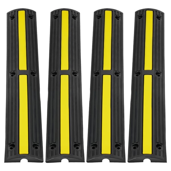 Kabelbeskytter rampe, 100x15x3,1 cm, Sort, Gummi
