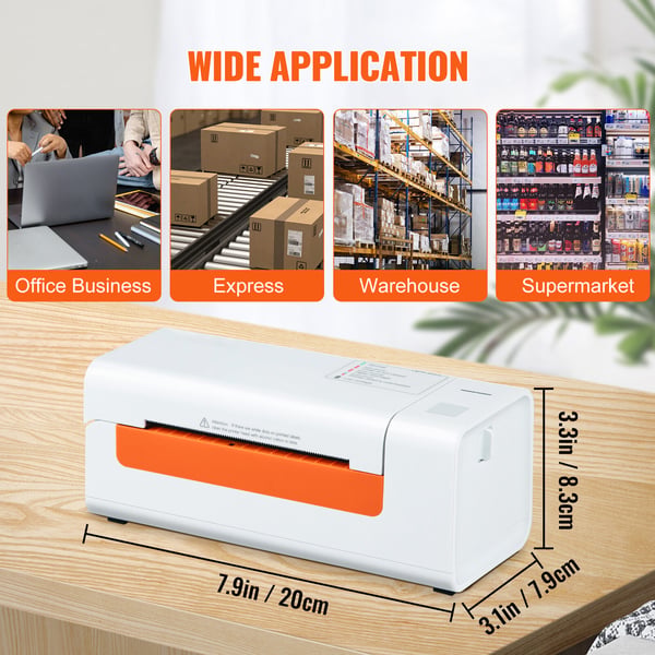 Termisk etiketprinter 20x7,9x8,3 cm, etiketmaskine, automatisk etiketgenkendelse