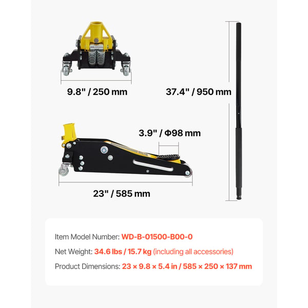 Gulvdonkraft 585x250x137 mm Sølv Aluminium Stål
