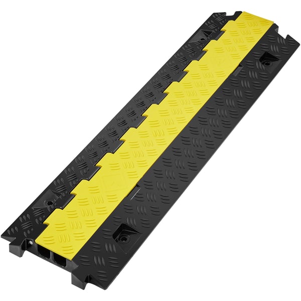 Kabelbeskytter rampe, 91,8x25x4,3 cm, sort gul, kraftig TPU