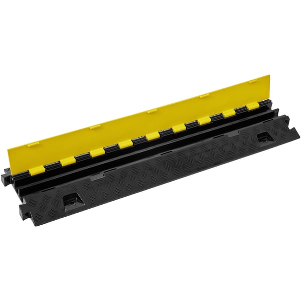 Kabelbeskytter rampe, 91,8x25x4,3 cm, sort gul, kraftig TPU