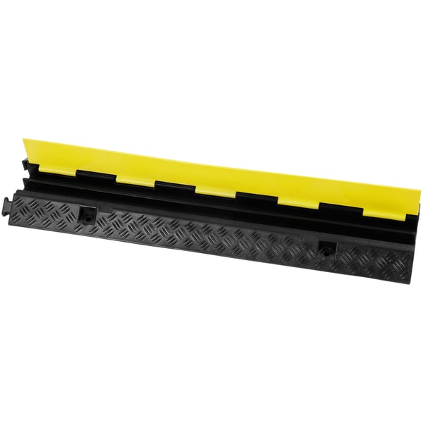 Kabelbeskytter rampe, 3-pak, 98x24x4,5 cm, sort gul, gummi