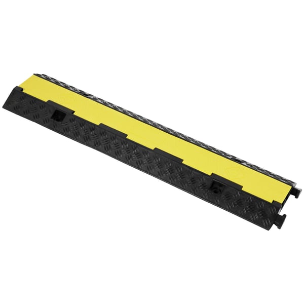 Kabelbeskytter rampe, 3-pak, 98x24x4,5 cm, sort gul, gummi
