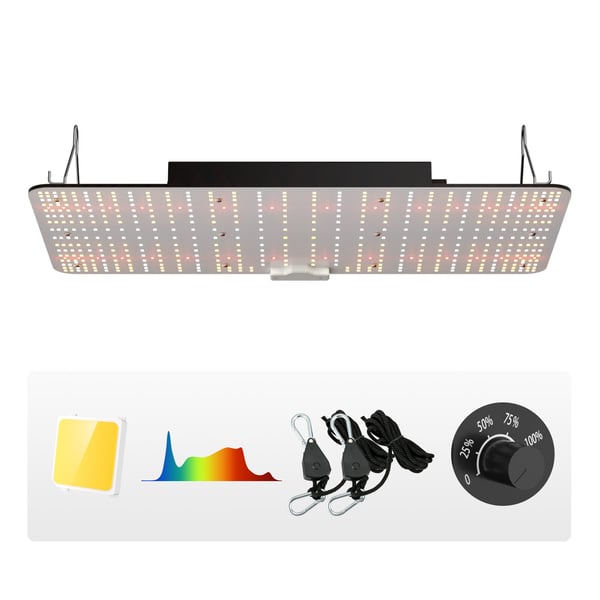 LED vækstlampe, 200W fuldspektrum dæmpbar, 30x60x7,7 cm, indendørs planter