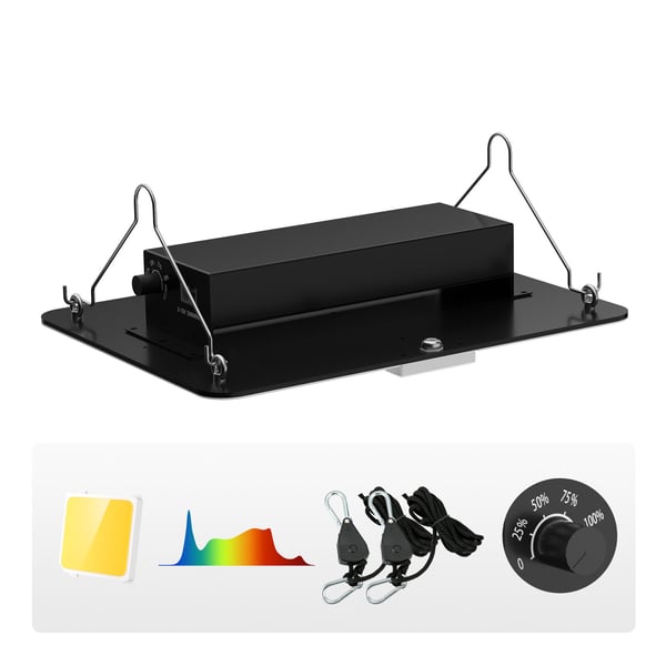 LED-kasvivalo, täysspektrinen himmennettävä 150W, 30x40x12 cm, sisäkasvien kasvatukseen