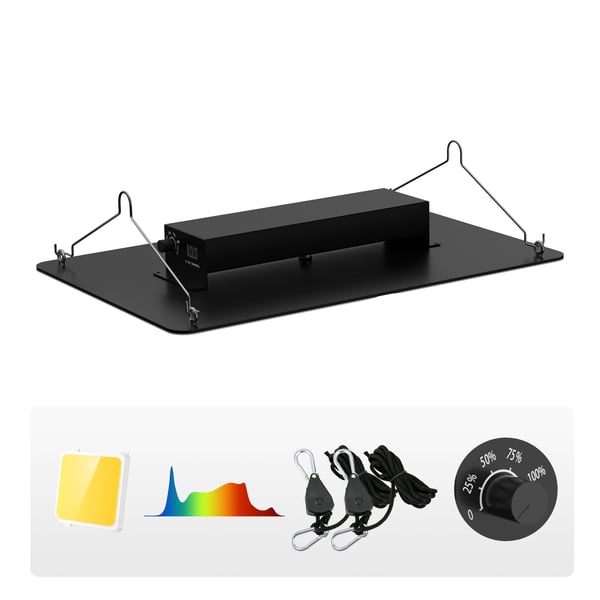 LED vækstlys, 300W fuldspektrum dæmpbar, 40x60x12 cm