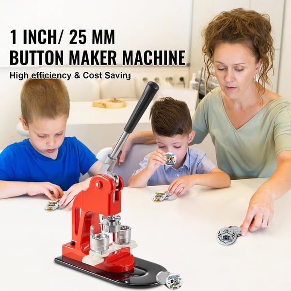 Knappefremstillingsmaskine, 29x15.5x48.5 cm, Badge Punch Press Kit, Jern