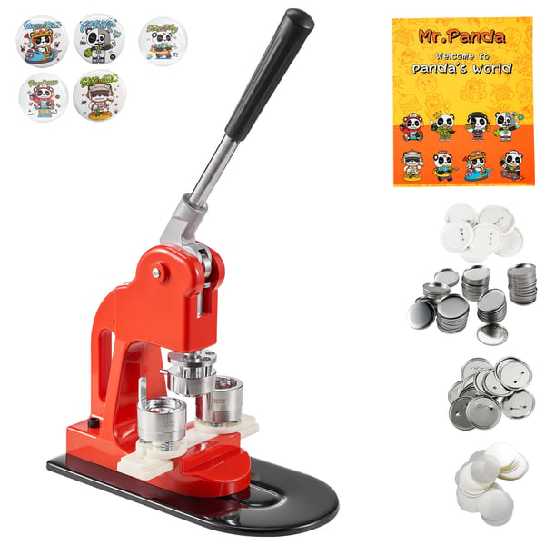 Knappefremstillingsmaskine, 29x15.5x48.5 cm, Badge Punch Press Kit, Jern