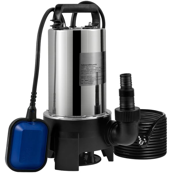 Uppovesipumppu, 1100W 20000L/H, 10 m johto, ruostumaton teräs