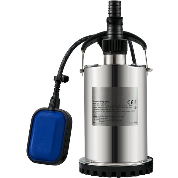 Nedsænkelig vandpumpe, 550W, 9500L/H, 10 m ledning, rustfrit stål