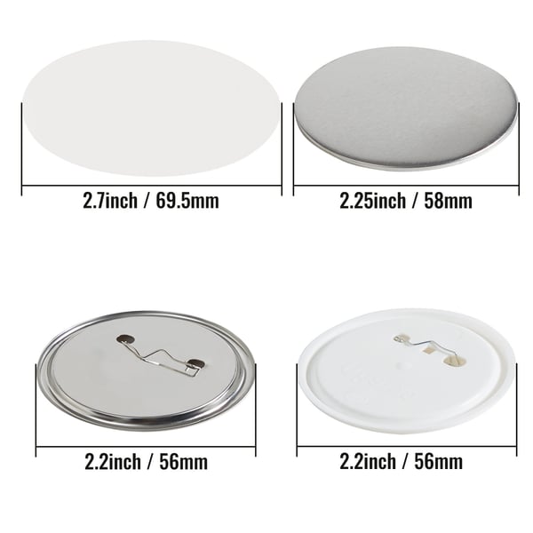 Rintanappiosien setti, 58 mm, metalli ja muovi, tee-se-itse askartelutarvikkeet