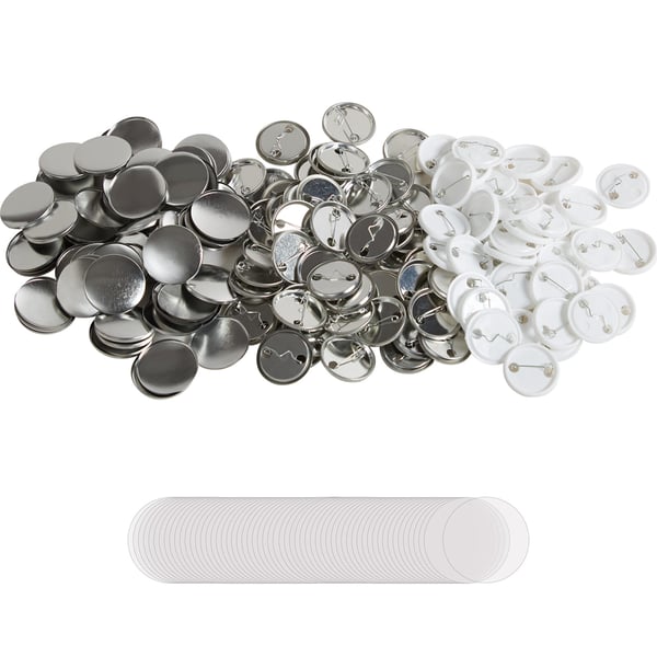 Nappimerkki-osien setti, 500 settiä, 32 mm, metalli ja muovi, tee-se-itse askartelu