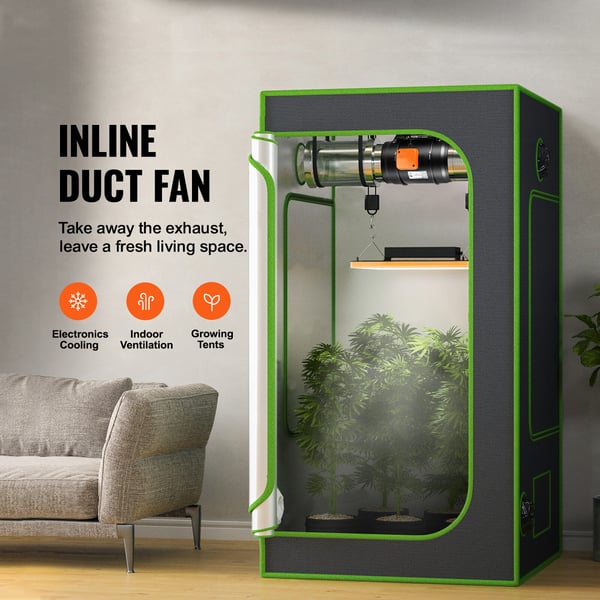 Inline Kanalventilator, 20,3x24x27,5 cm, Ventilations Udsugningsventilator