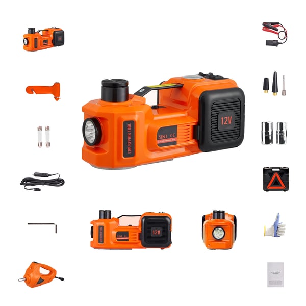 Sähköinen hydraulinen tunkki autolle 5 ton 155x450 mm, iskuporakoneella ja kompressorilla