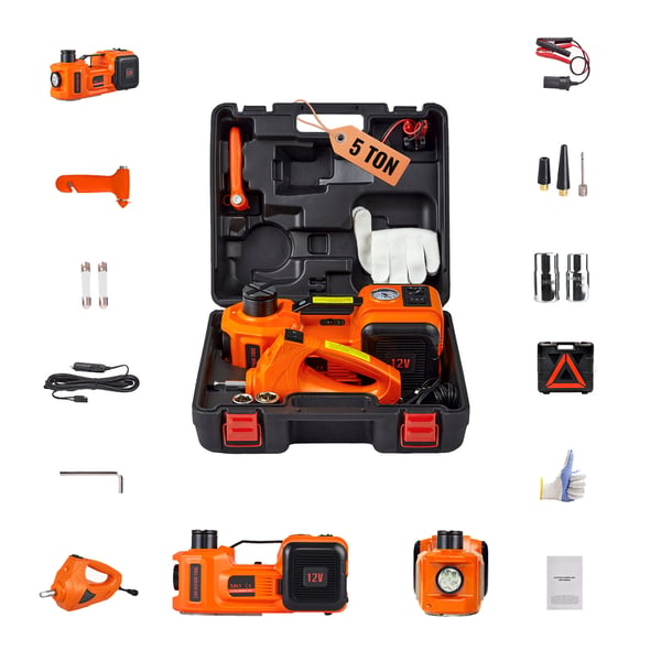 Sähköinen hydraulinen tunkki autolle 5 ton 155x450 mm, iskuporakoneella ja kompressorilla