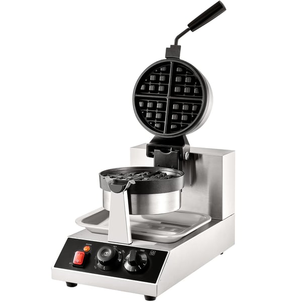Vaffeljern, Rundt Drejeligt Non-stick 1300W, 25x38.5x30.5 cm, Rustfrit Stål