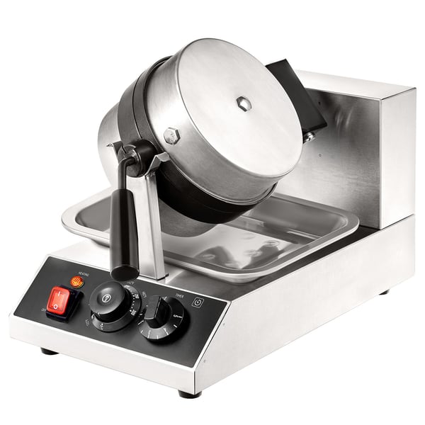Vaffeljern, Rundt Drejeligt Non-stick 1300W, 25x38.5x30.5 cm, Rustfrit Stål