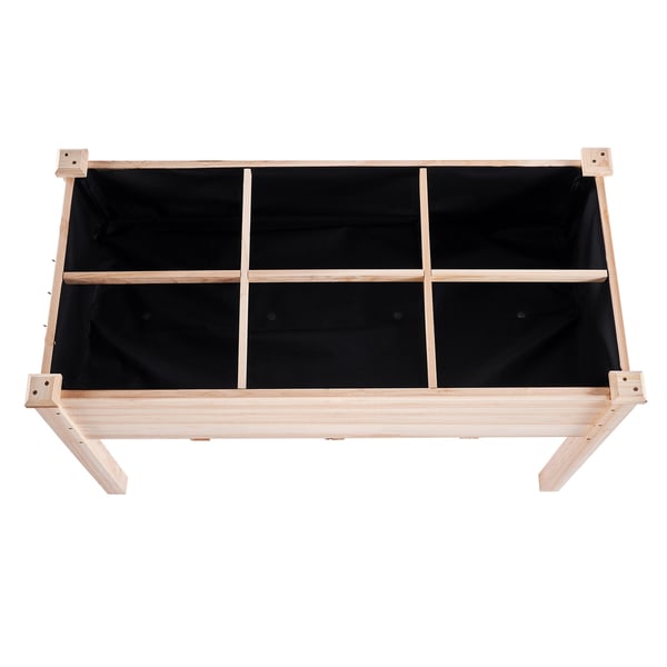 Korotettu kasvilava, 120x58x76 cm, vaalea puu, puu
