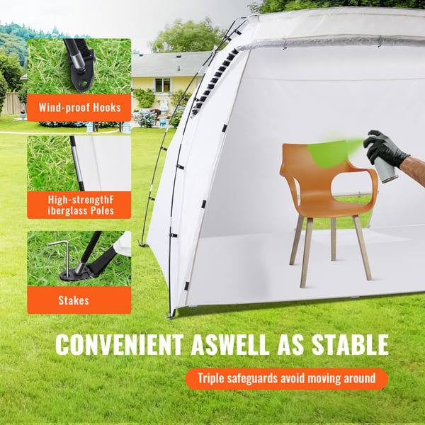 Spraymaling Shelter, 305x213x183 cm, Sammenklappelig, Malestation