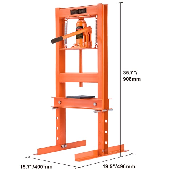 Hydraulisk værkstedspræser, 6 ton, 49,6x40x90,3 cm, stål