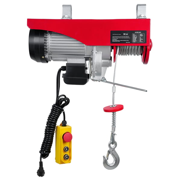 Elektrisk talje, 998 kg, 1600W, 427 cm fjernbetjening, 1219 cm løftehøjde, stål