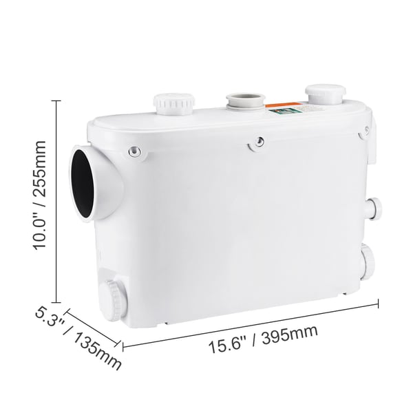 Macerator-pumppu, 395x135x255 mm, jäteveden poisto, ylösnostava kone