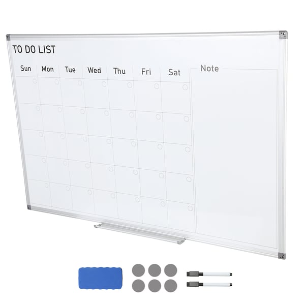 Kalender Whiteboard, 91,5x61x5 cm, Magnetisk, Månadsplanerare